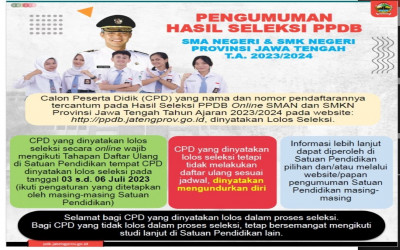 PENGUMUMAN PPDB SMA NEGERI 1 JATILAWANG TP. 2023-2024